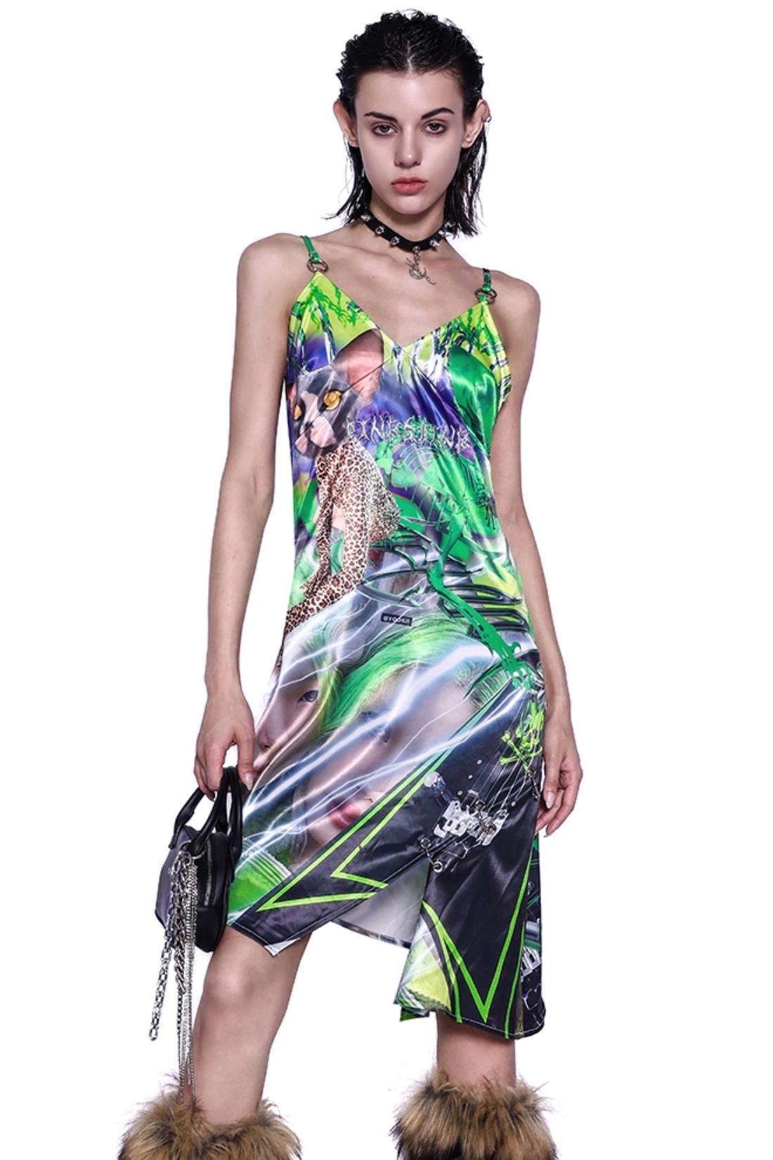 Digital Print Sleeveress Dress