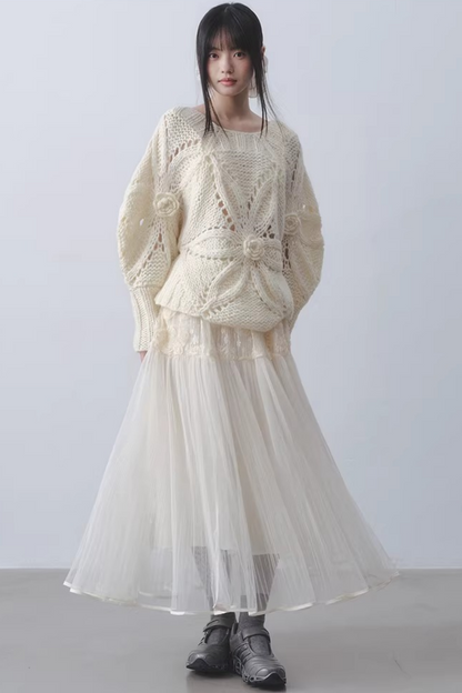 White Jade Floral Skirt