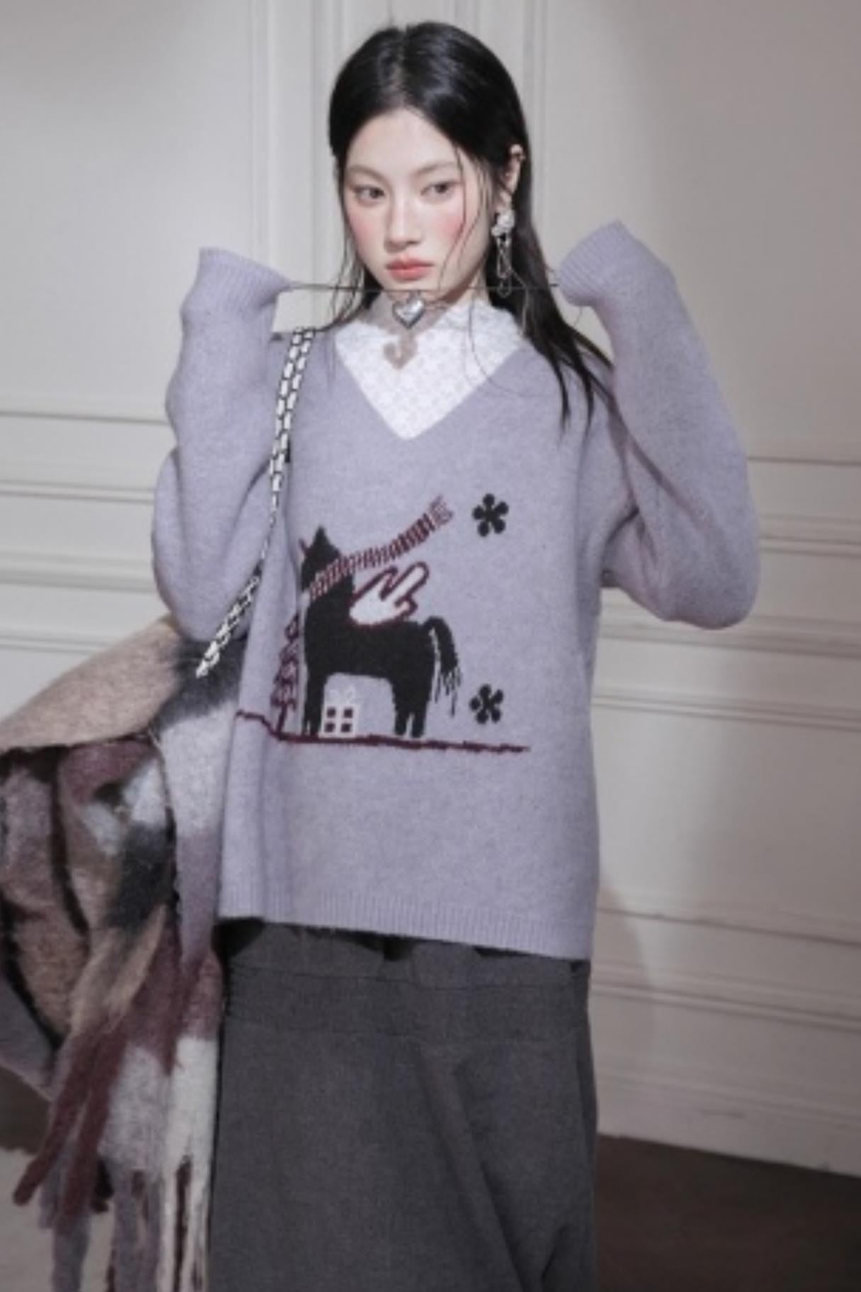 Snowy Night Wool Sweater