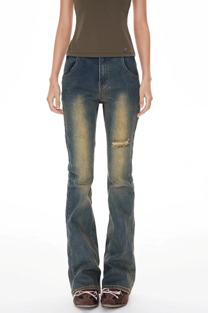 Micro-Flared Wide-Leg Jeans