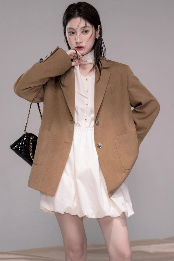 Autumn Velvet Brown Coat