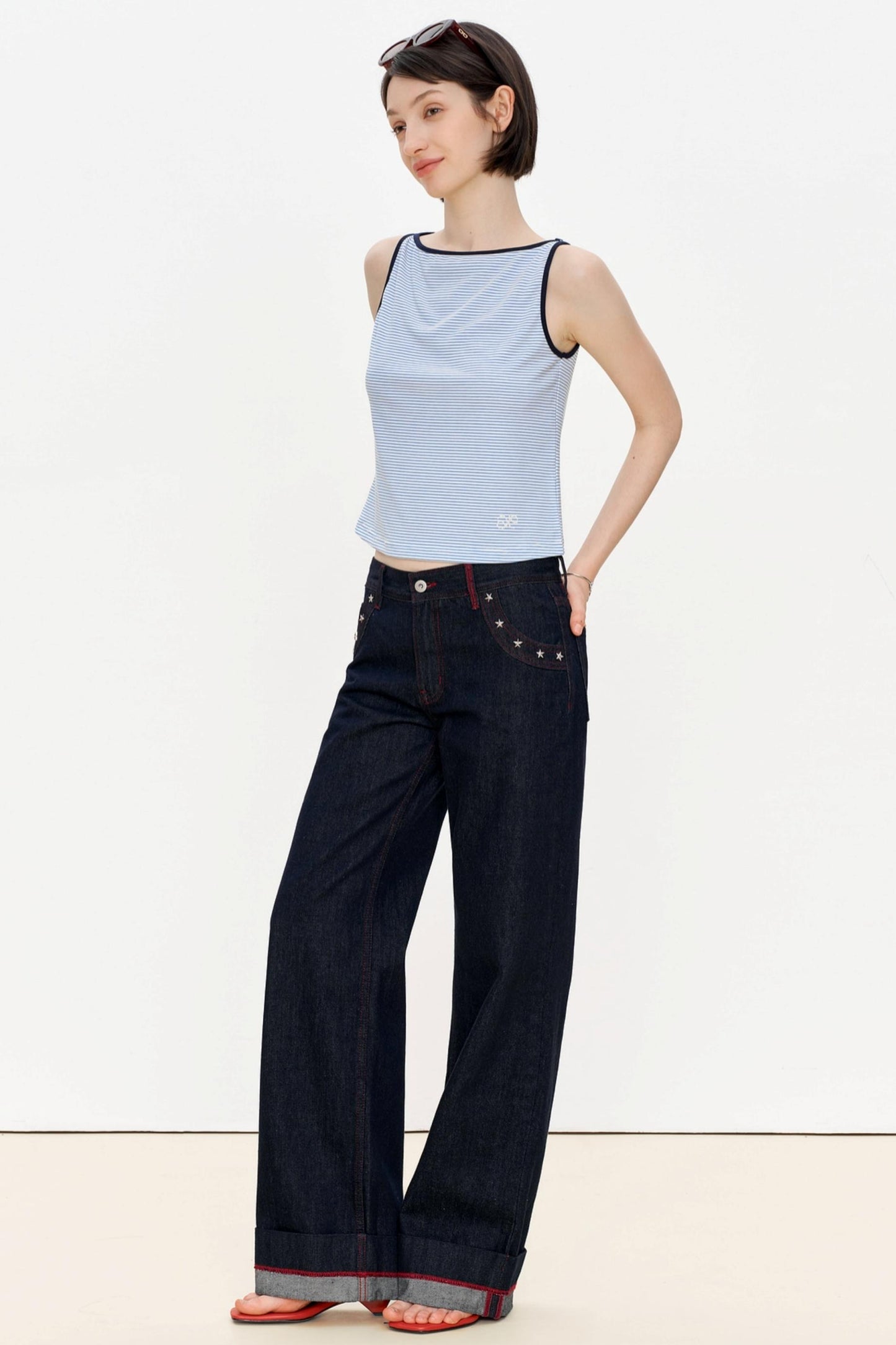 High-Waisted Loose Jeans