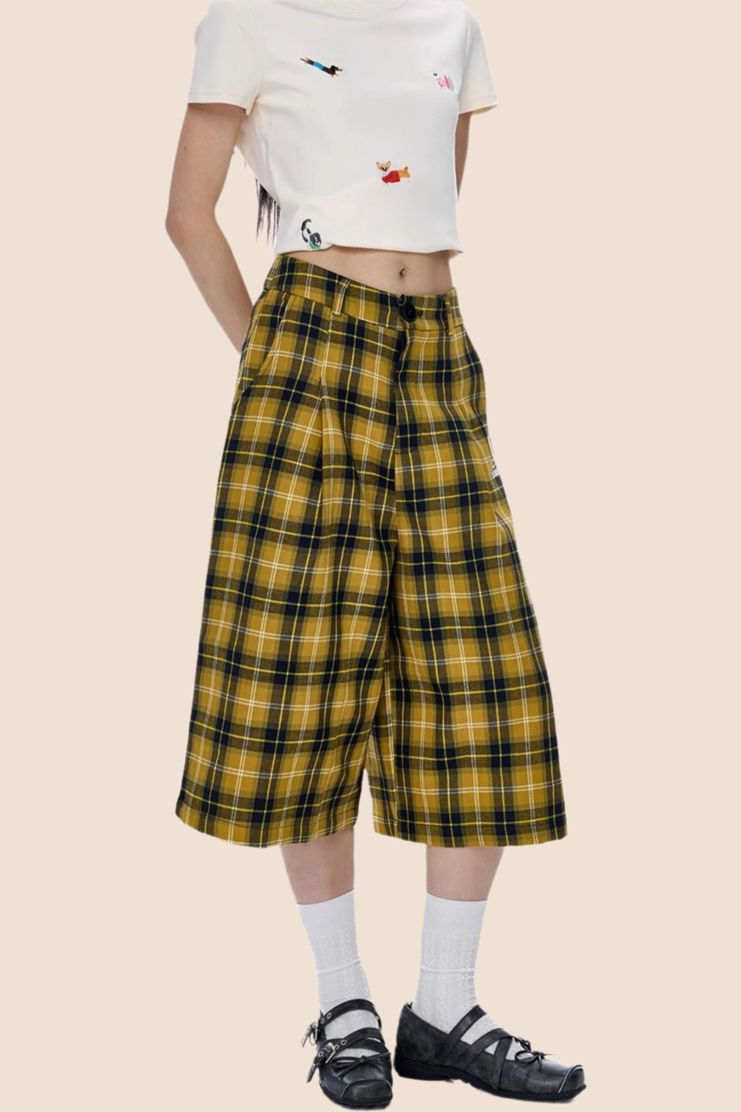 American Plaid Cropped Pants