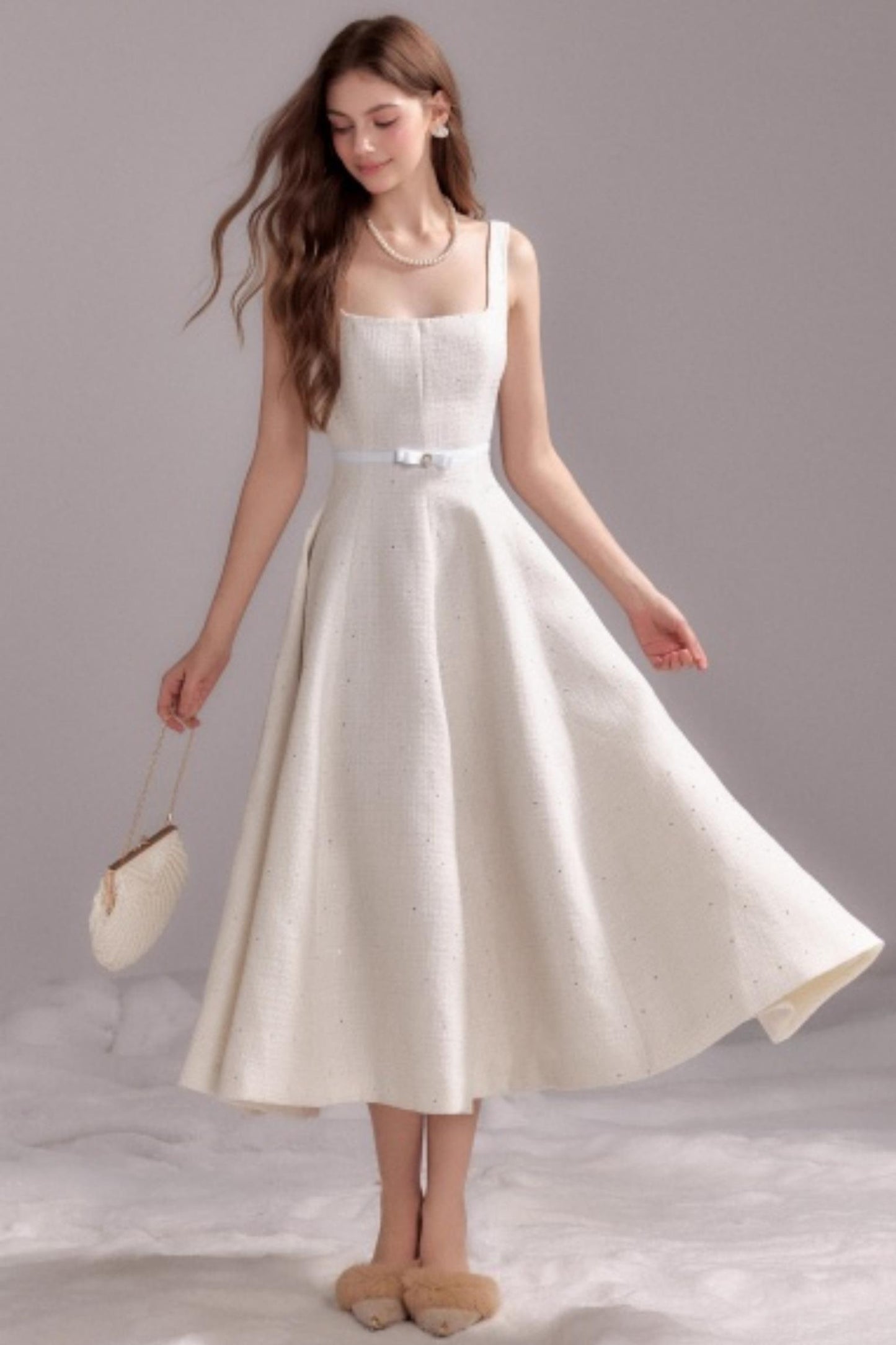 Moonlight Wool Sequin Camisole Dress