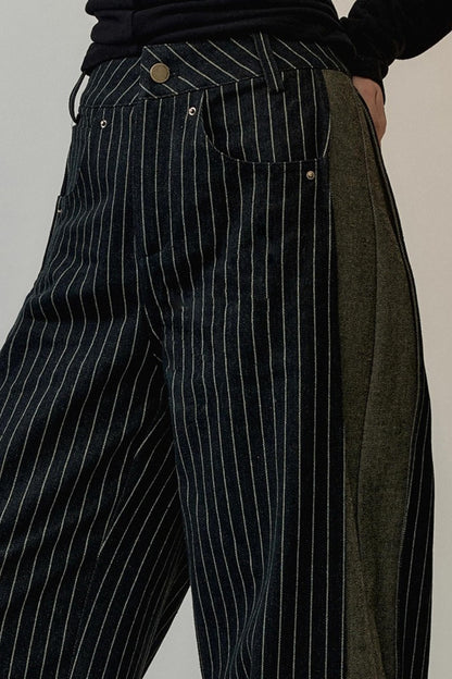 Striped Patchwork Winter Pants