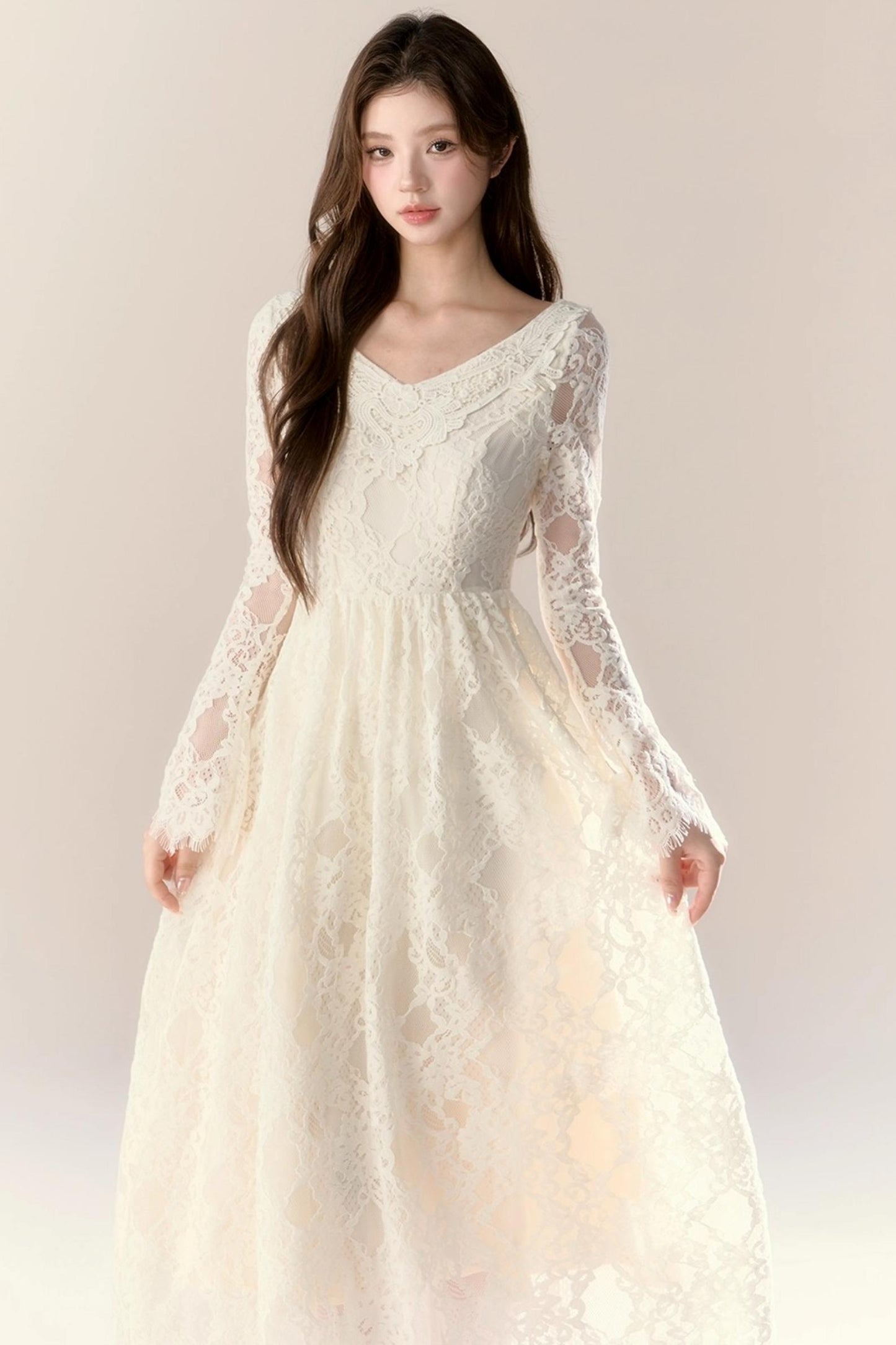 Lace Story Long Dress