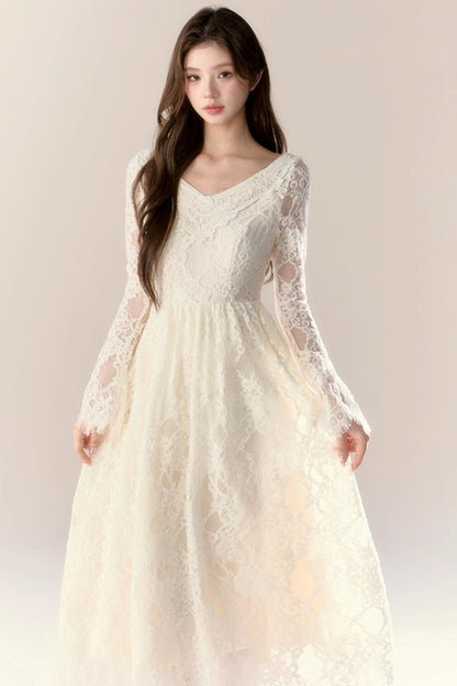 Lace Story Long Dress