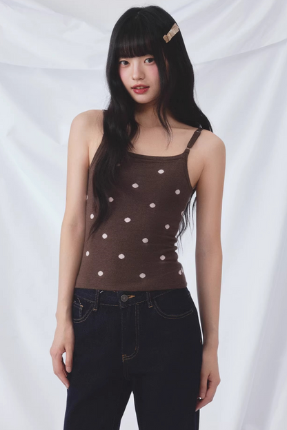 Polka Dot Knitted Cardigan Set