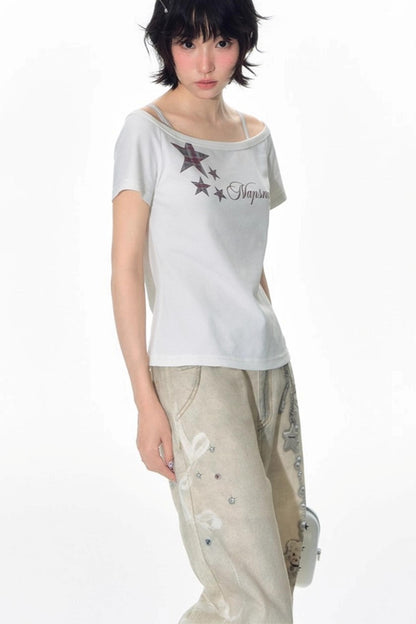 Hand-Painted 3D Printed Womens Wide-Leg Pants