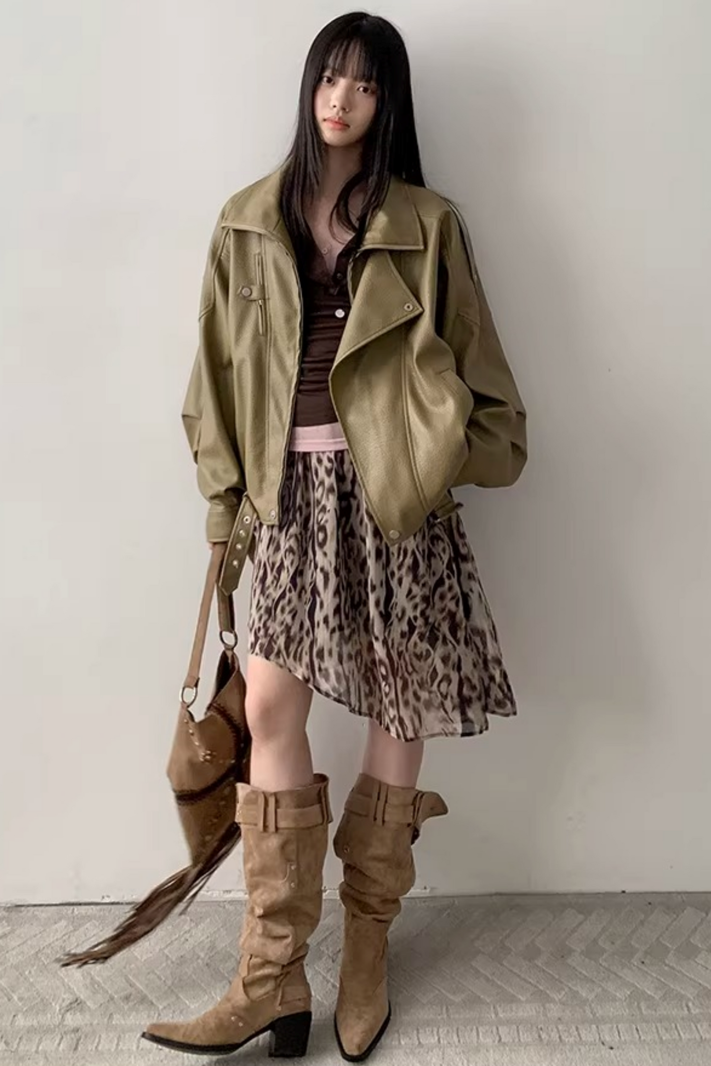 Leopard Asymmetrical Retro Skirt