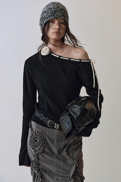 Rose Flower Knitted Top