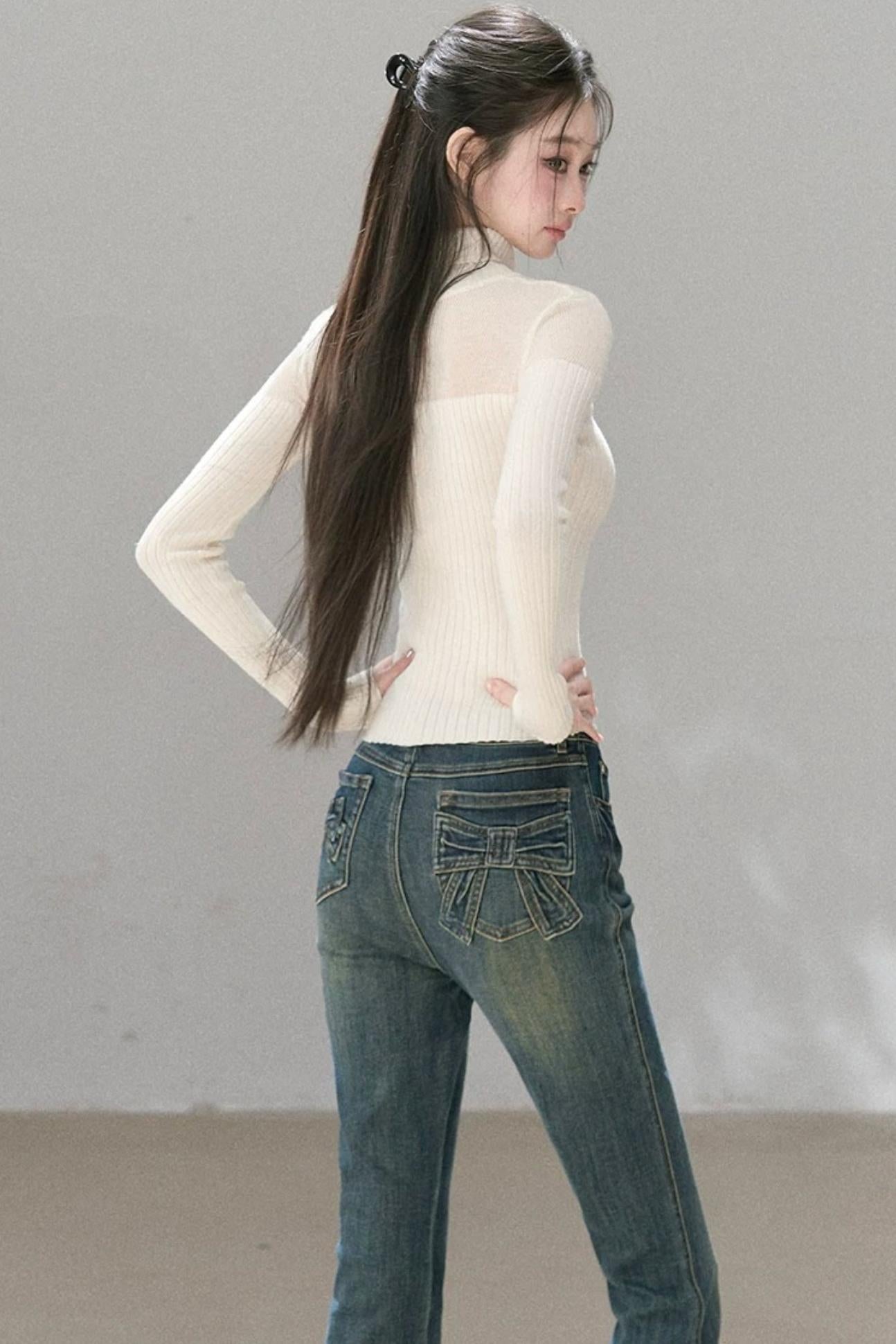 Wool Blend Hollow Knit Top