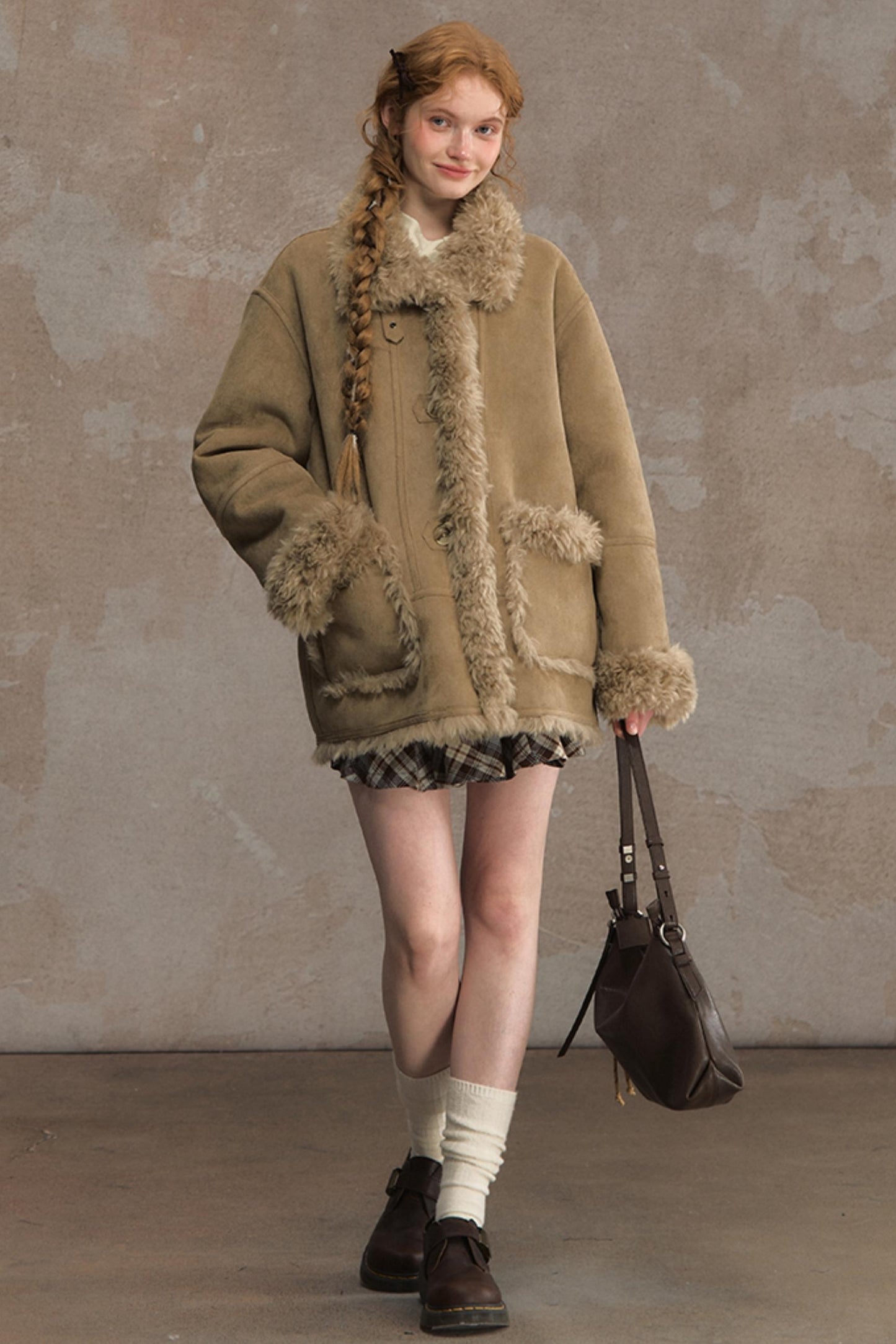 Winter Lamb Fur Deer Skin Jacket