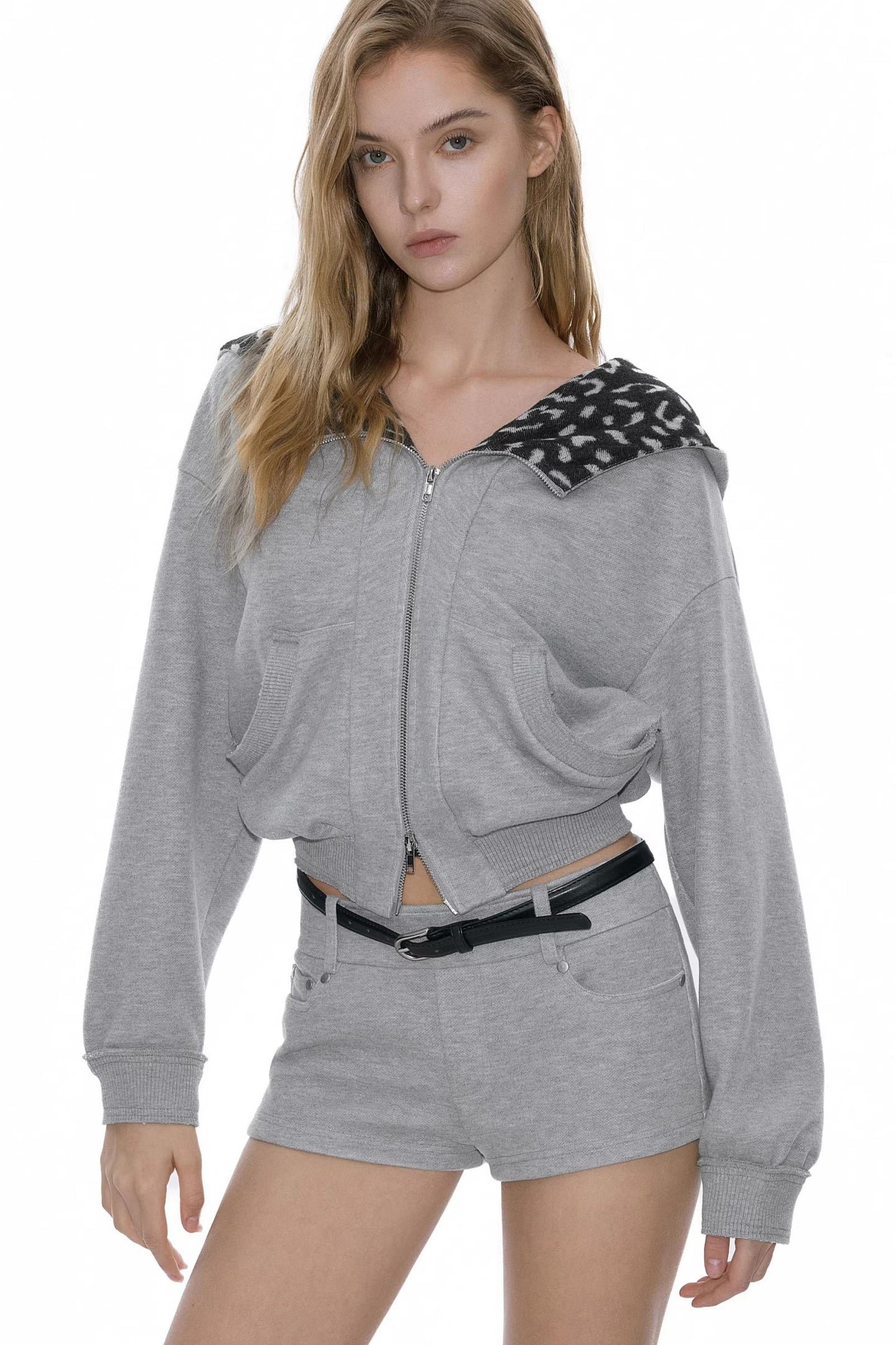 Leopard Print Hooded Jacket