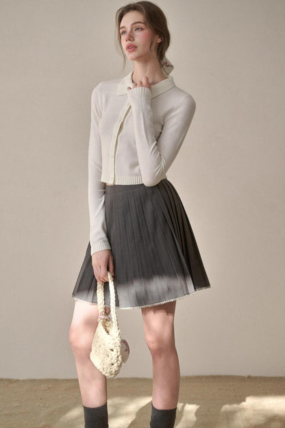 Gray Pleated Skirt
