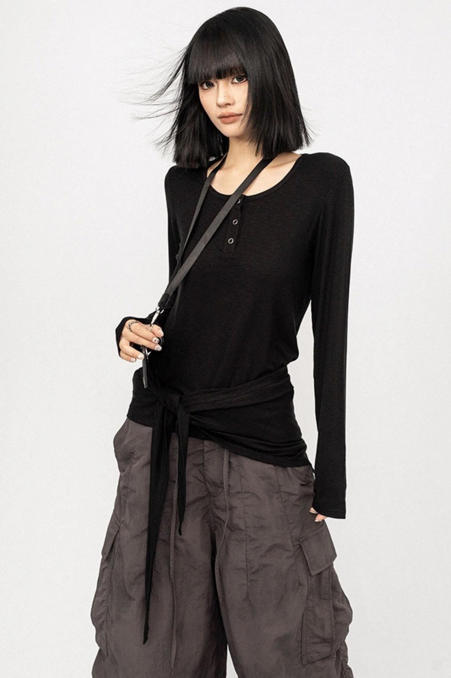 Black Slim Long Sleeve T-Shirt