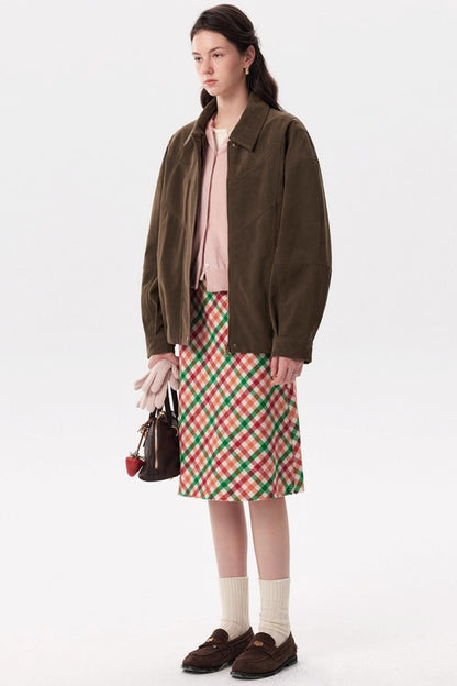 Muffin Cocoa Suede Lapel Jacket