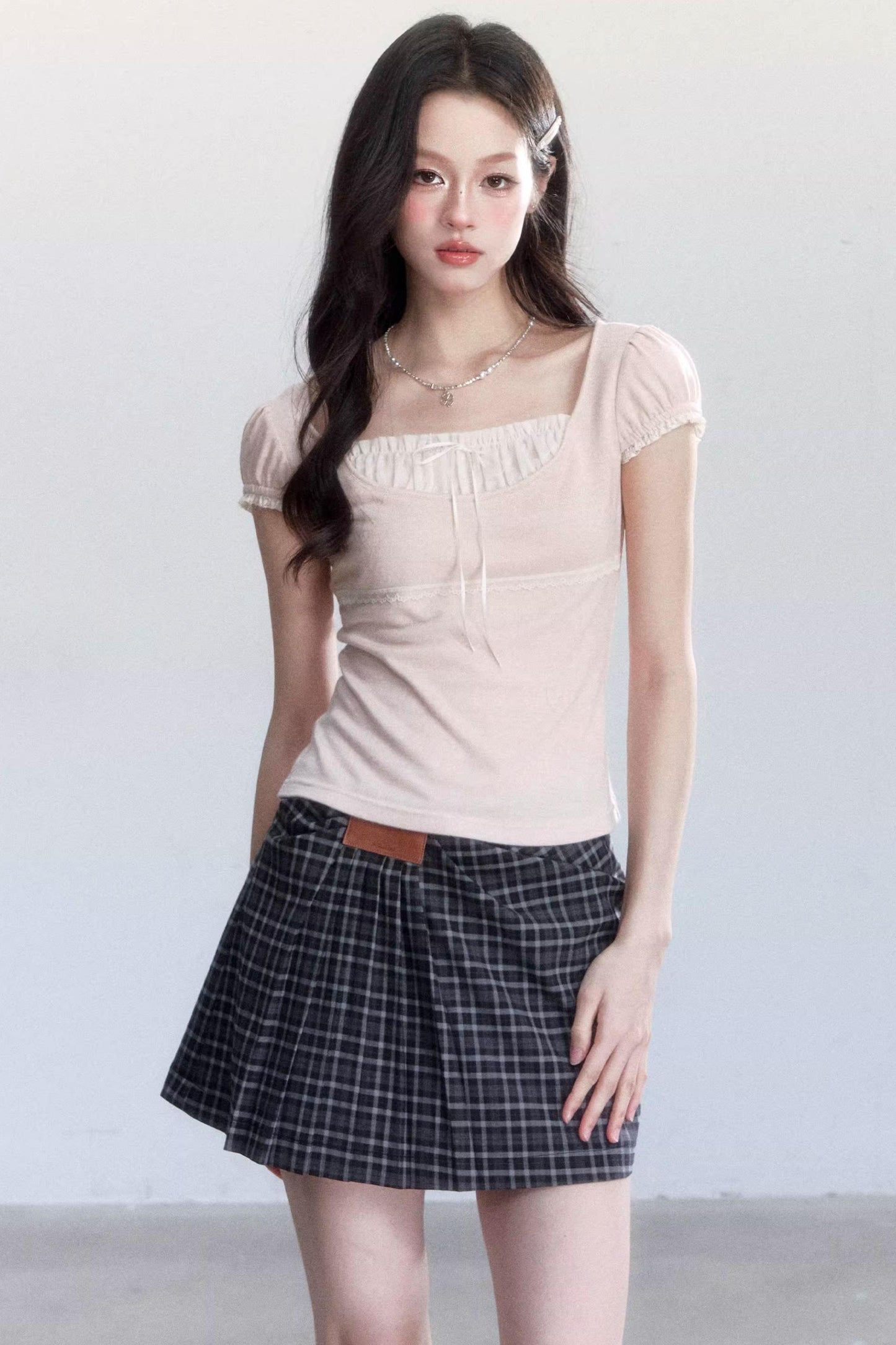 Sweet Retro Plaid Skirt Suit Set-Up