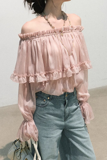 Romantic Ruffled Chiffon Blouse