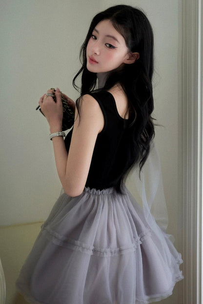 Mesh Patchwork Princess Dress