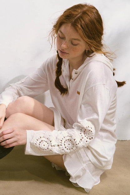 Breezy Lace Hoodie Tee