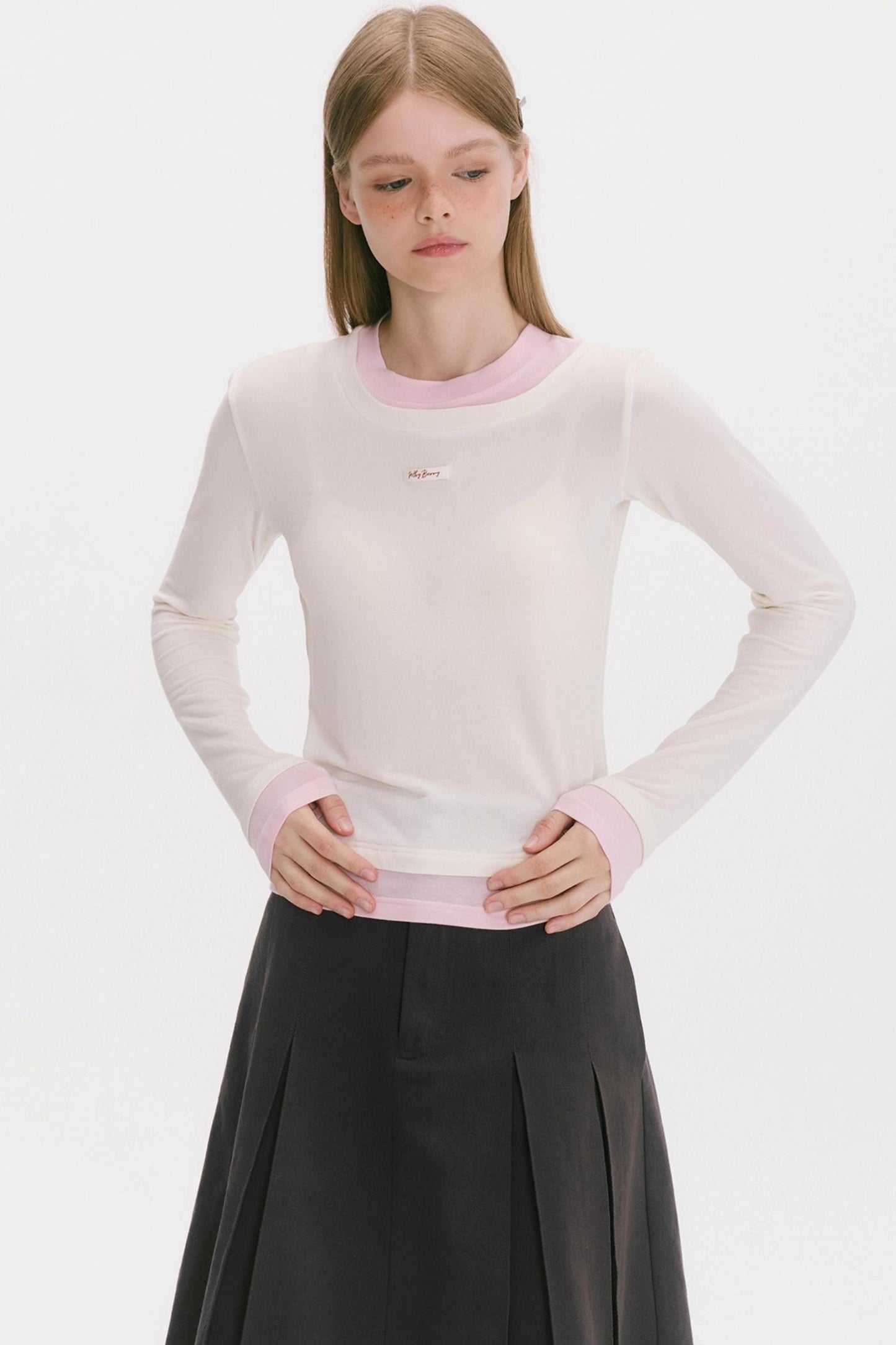 Fake Two Piece Base Layer Silk Top