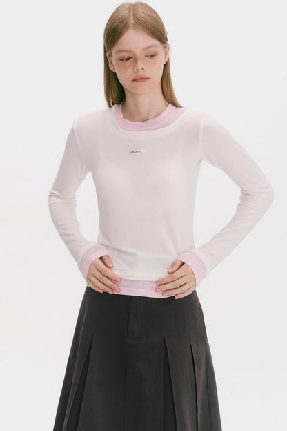 Fake Two Piece Base Layer Silk Top