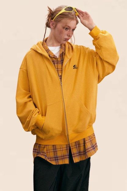 Pre-Fall Yellow Hooded Zipper Jacket