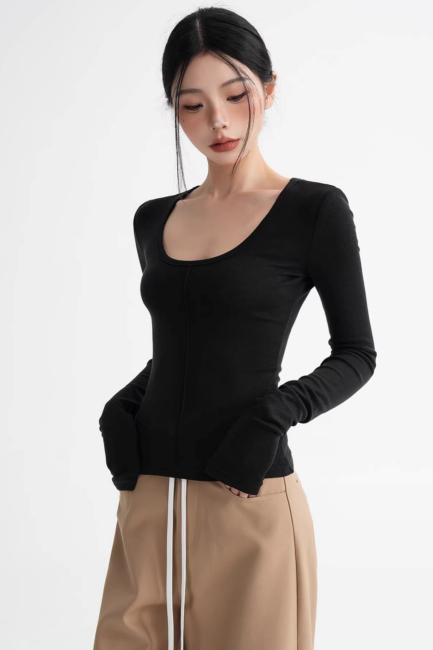 Wool Slim-Fit Stacked Top