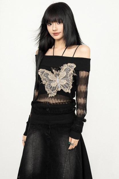 One-Shoulder Embroidered Blouse