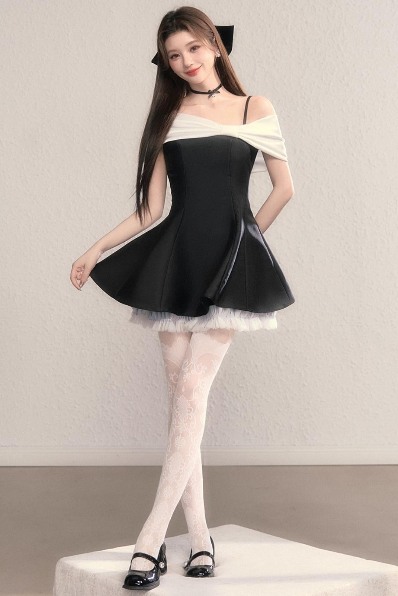 Gently Twisted French A-Line Puffy Dress