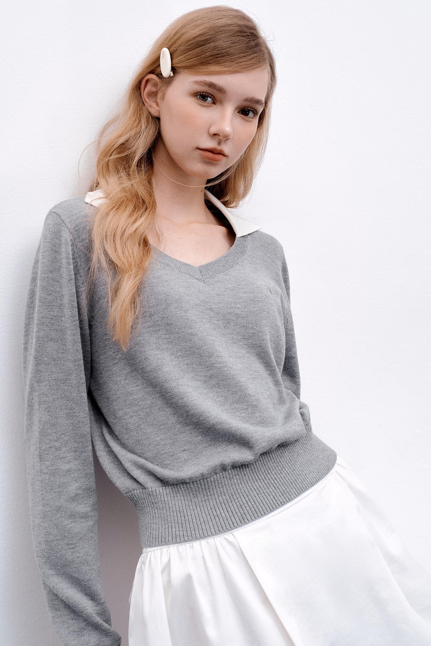 V-Neck Two-Piece Pullover Sweater