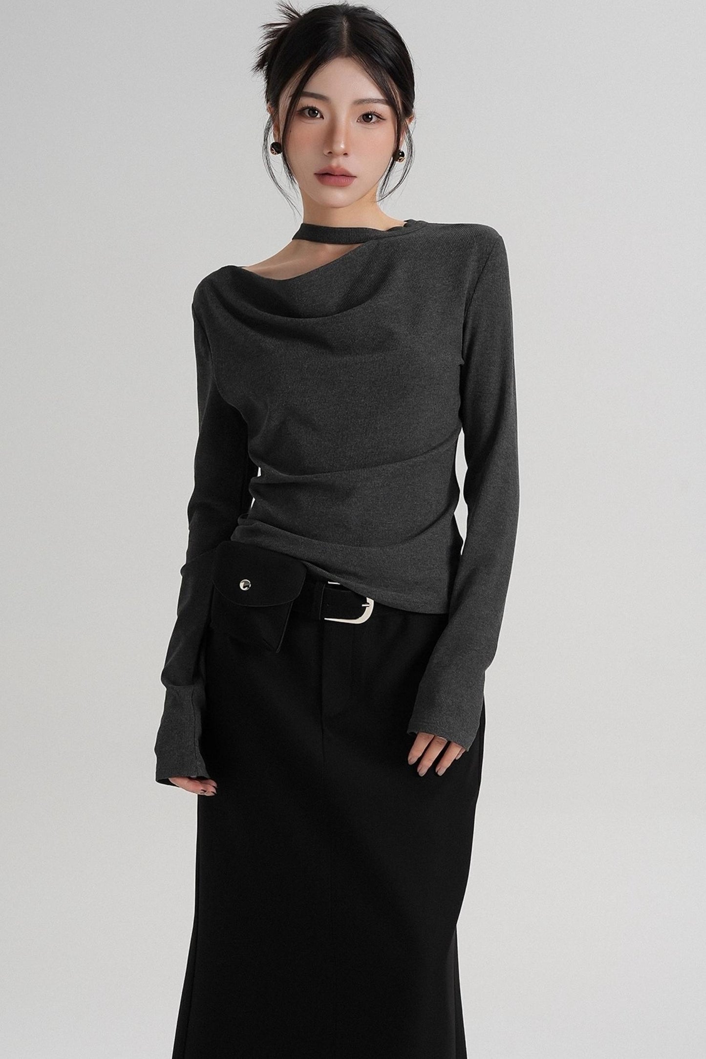 High-End Design Long-Sleeved T-Shirt Top