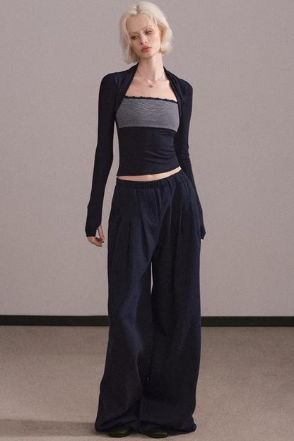 Color-Block Striped Tube Vest Top