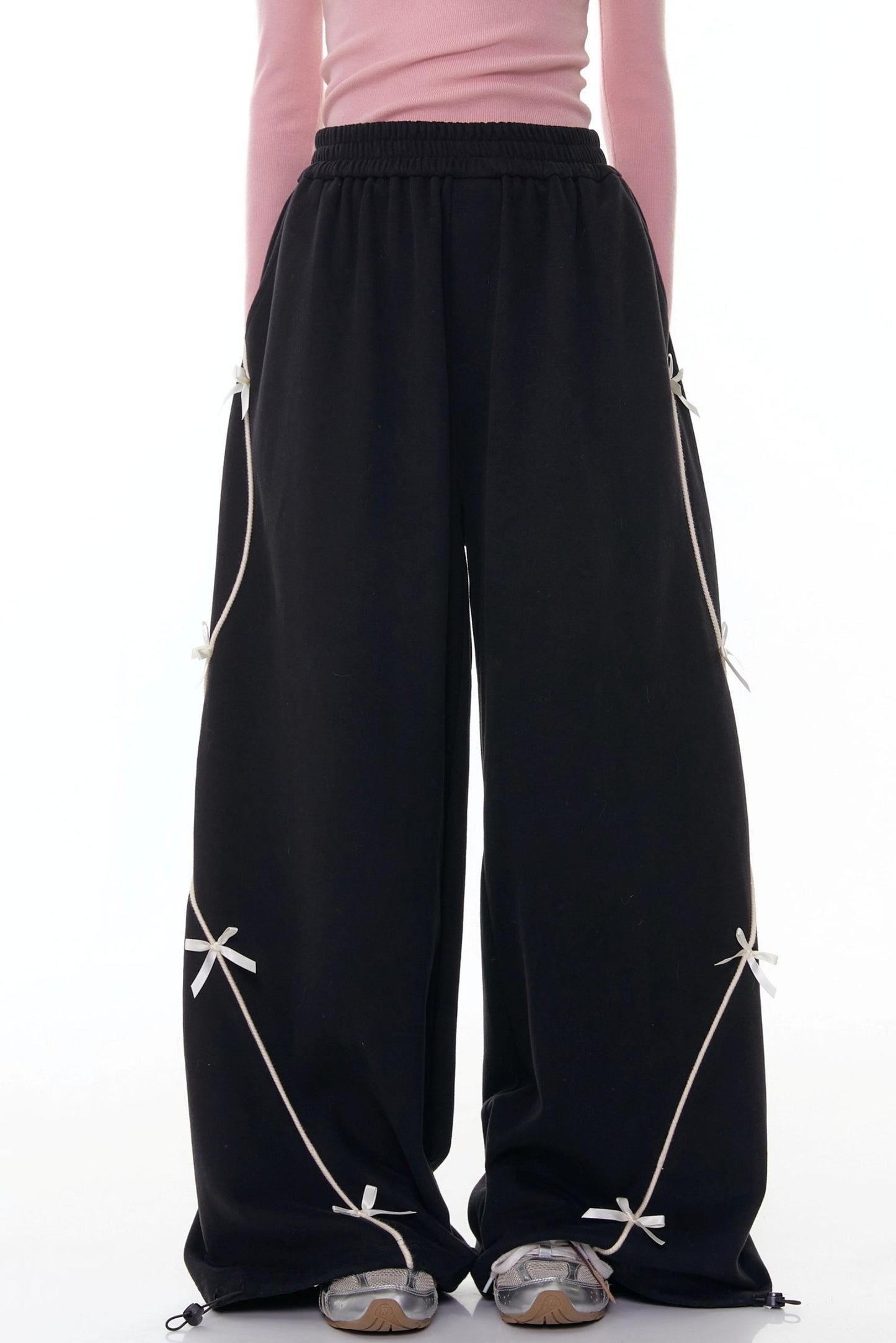 High-Waisted Wide-Leg Sports Sweatpants