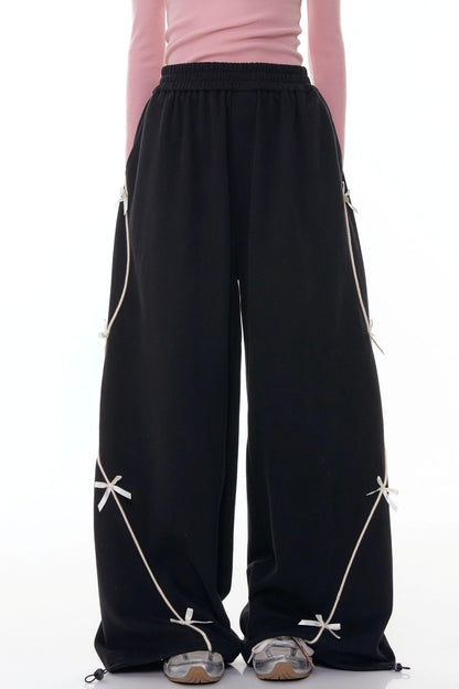 High-Waisted Wide-Leg Sports Sweatpants