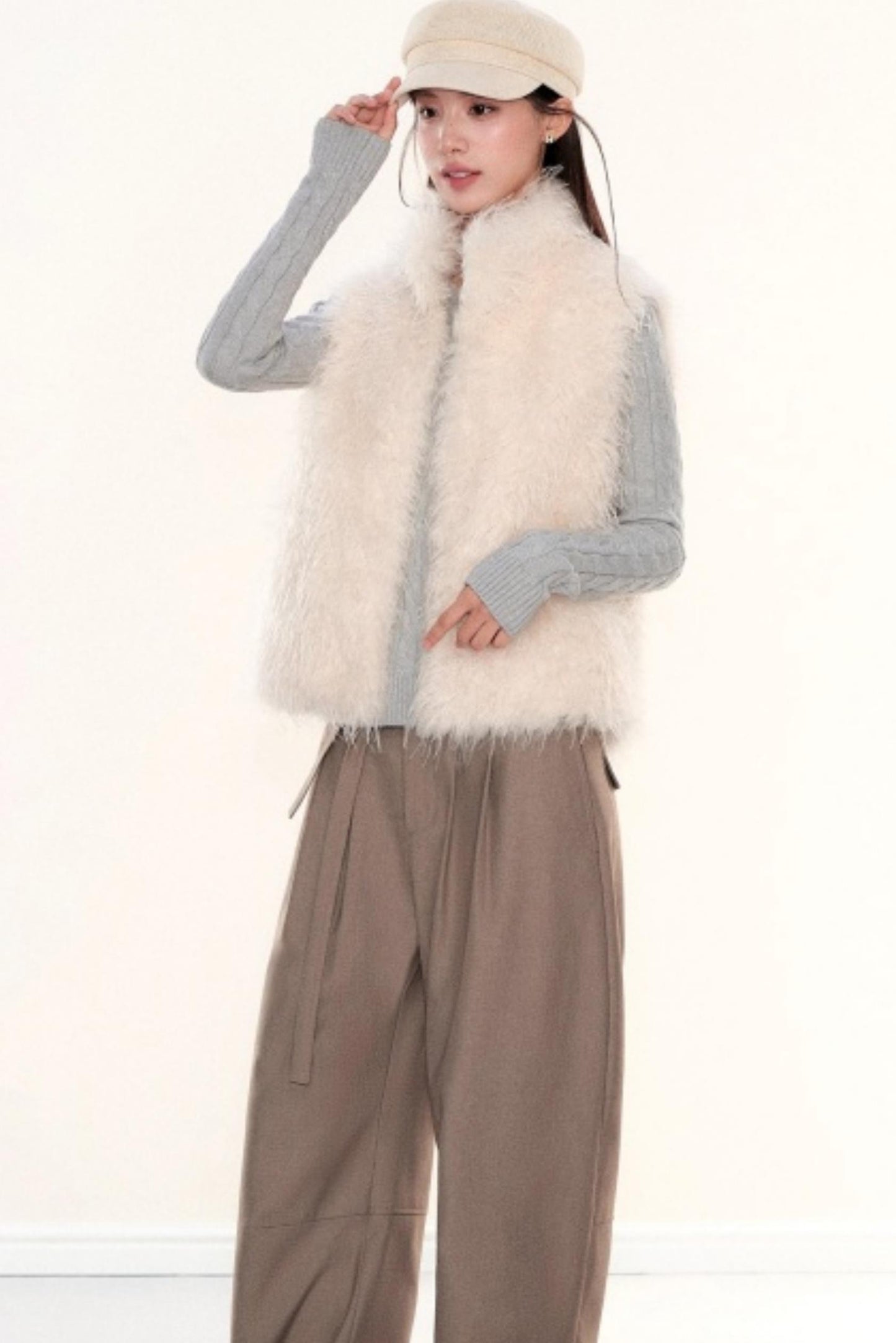 Stand-Up Collar Furry Vest