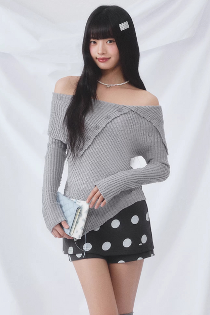 Conjunto de top de punto asimétrico coreano