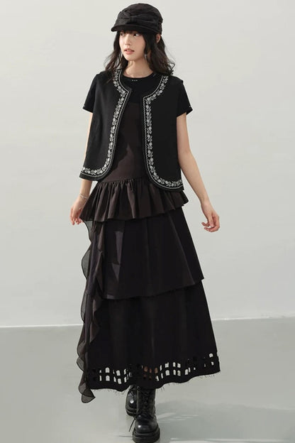 Gilet Vintage Ricamato Parigi