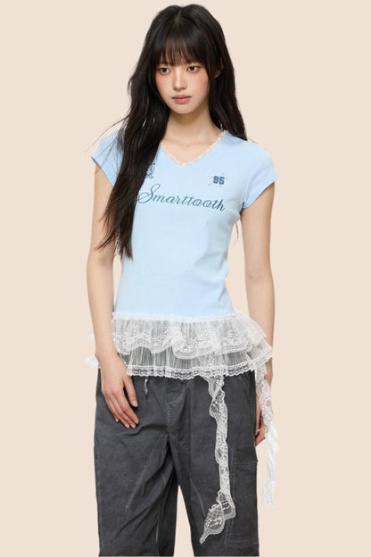 Thin Slim Fit Lace T-Shirt