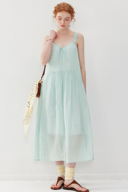 Fresh Ripple Halter Dress