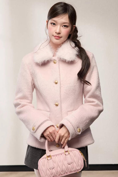 Single-Breasted Woolen Jacket