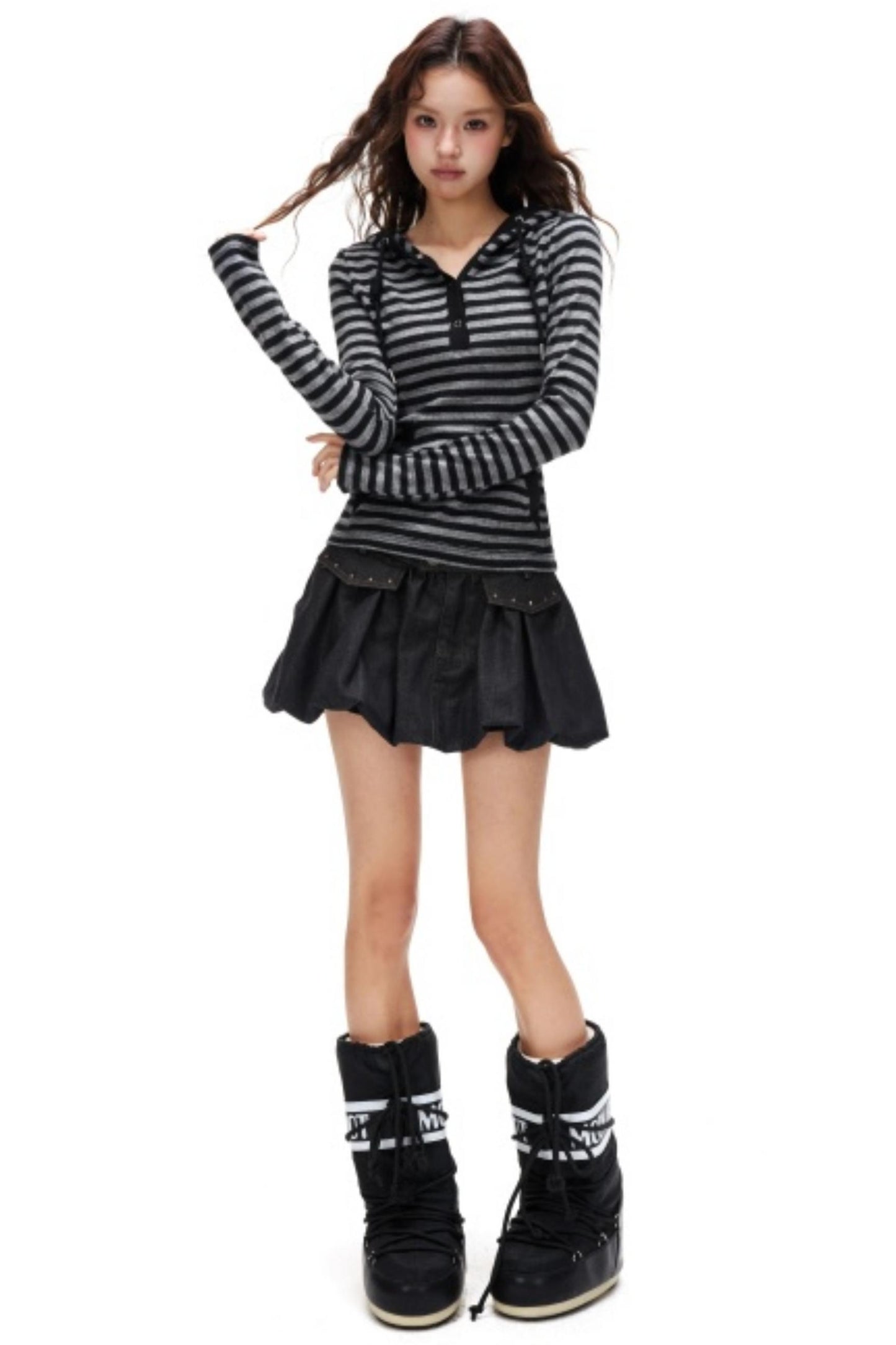 Spicy Striped Hooded Sweater