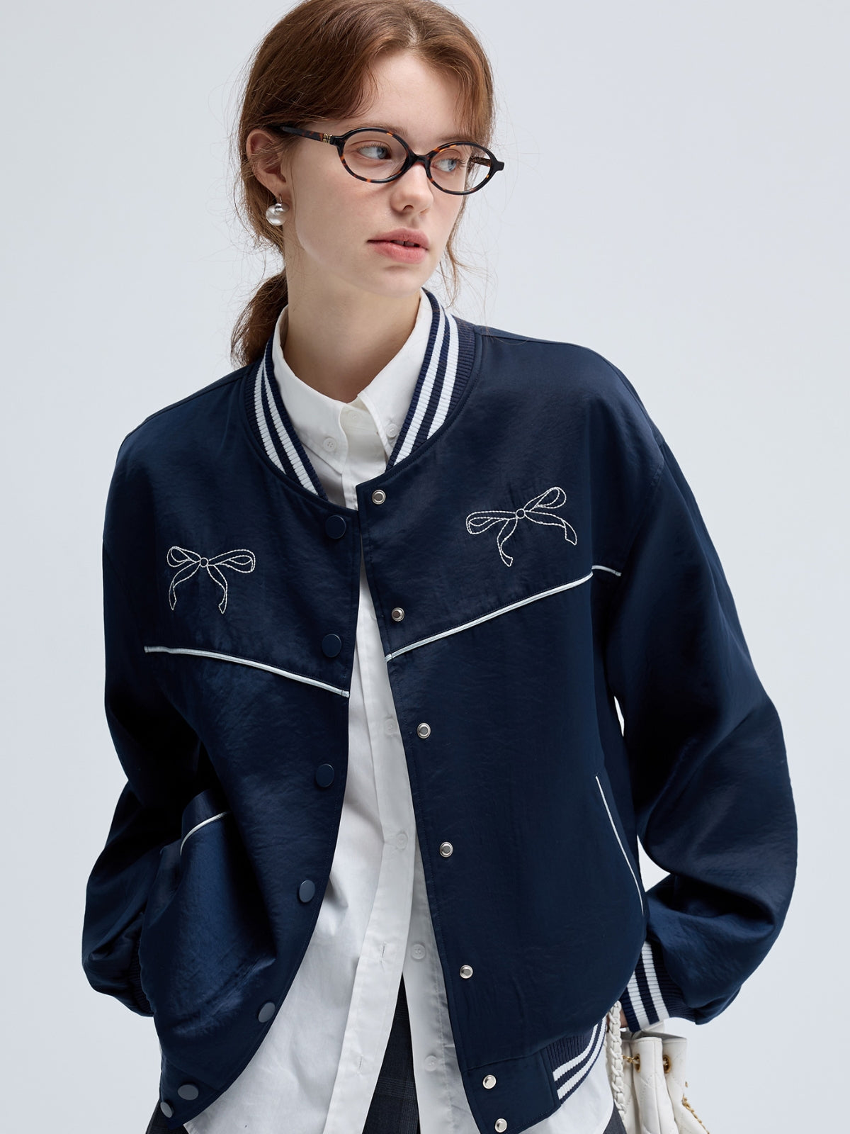 Casual Style Contrast Embroidery Jacket