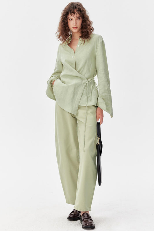 Mint Linen Shirt Pants Set-Up