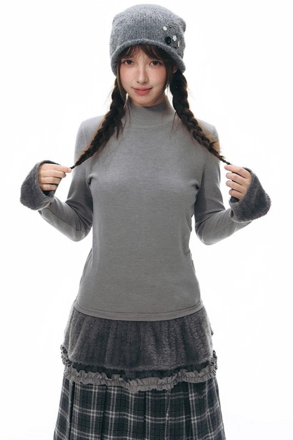 Lamb Wool Two-Piece Sweater Set-Up