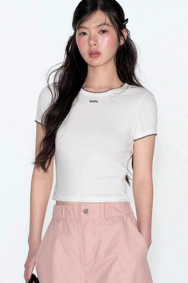 Original Slim Jacquard Short Sleeve Top Set-Up