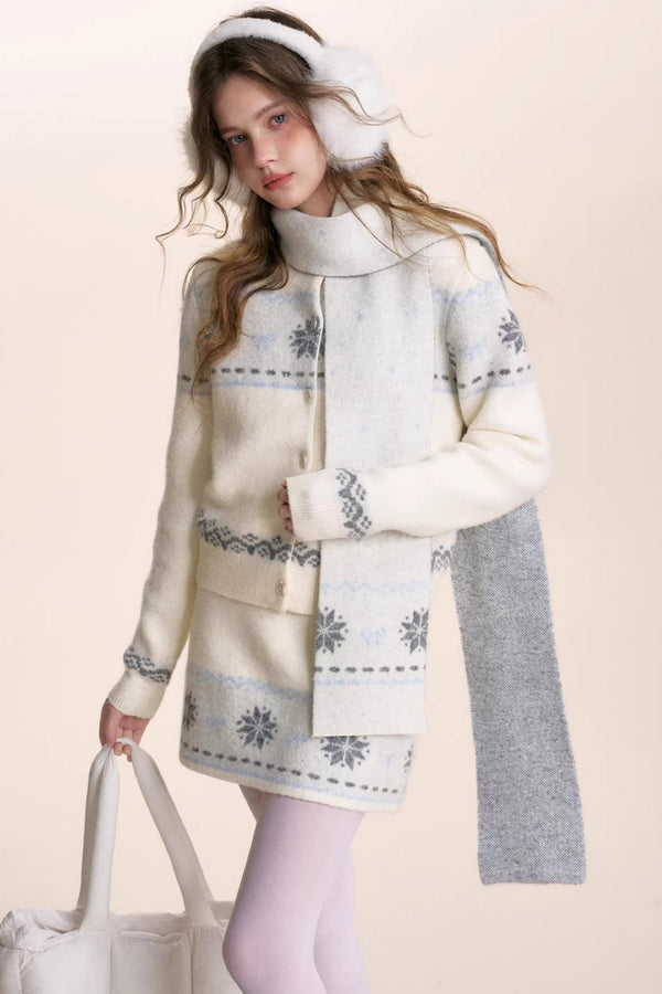 Wool Fair Isle Cardigan Set-Up