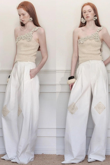 Handmade Crochet Wide-Leg Pants
