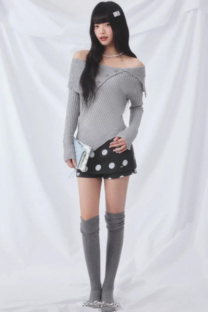 Retro Polka Dot Culottes Skirt